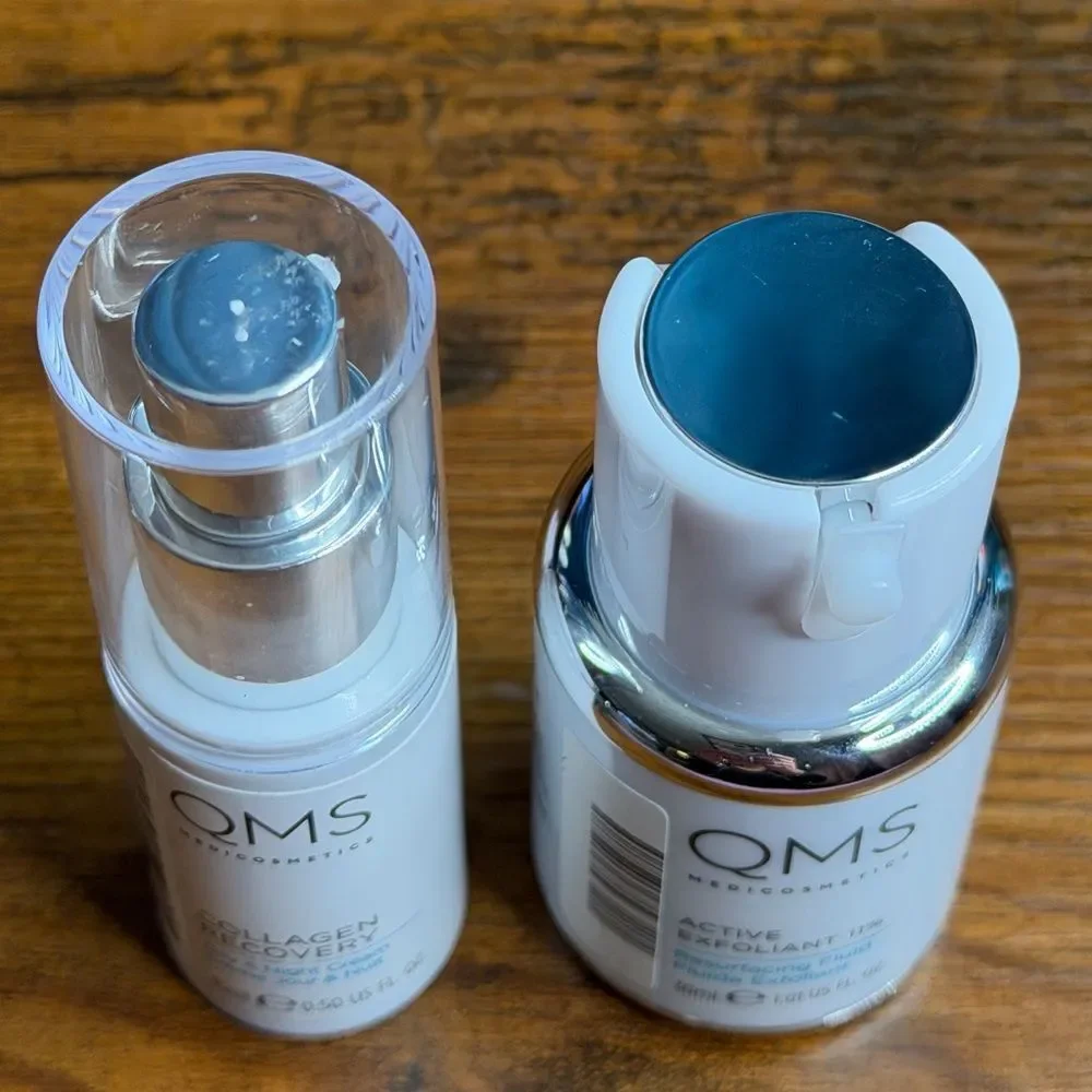 QMS Medicosmetics Collagen Recovery Cream+ Active Exfoliant 11% Skincare Duo-New